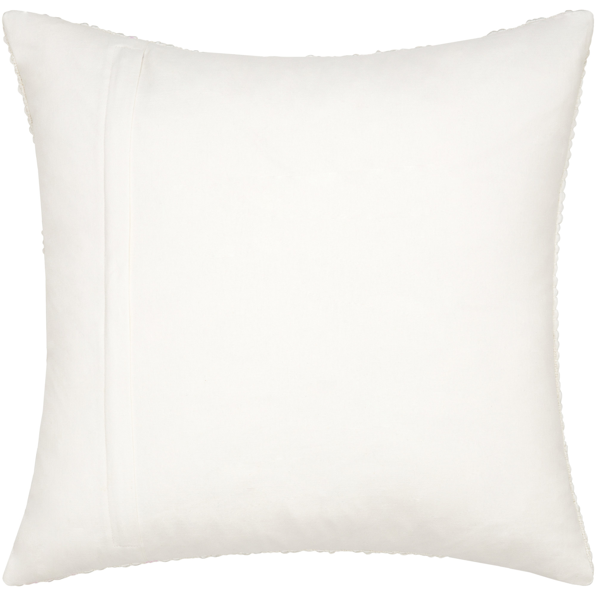 Amora Embroidered Cotton Pillow Cover, 20" x 20", Pillow Cover Only - No Insert, White