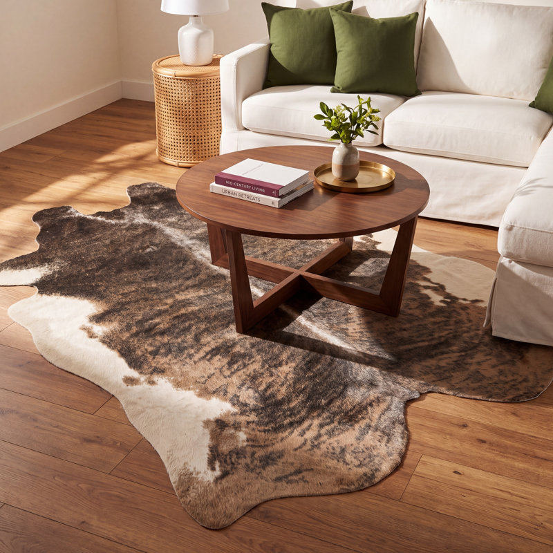Herman Abstract Beige/Brown Area Rug, Novelty 5' x 6'6"