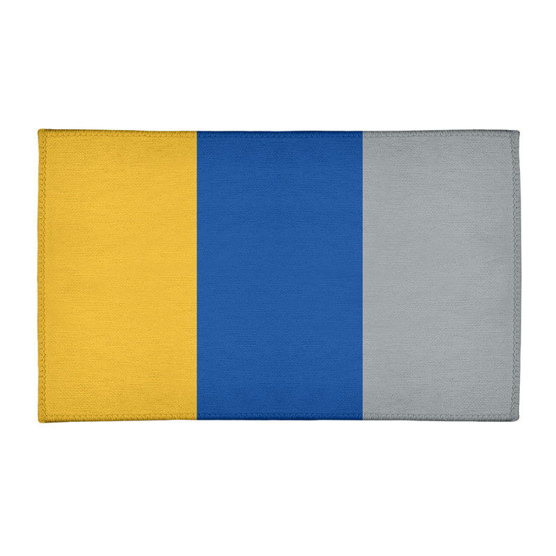 Tapis bleu royal rayures royal national hockey, Rectangle 4 pi x 6 pi