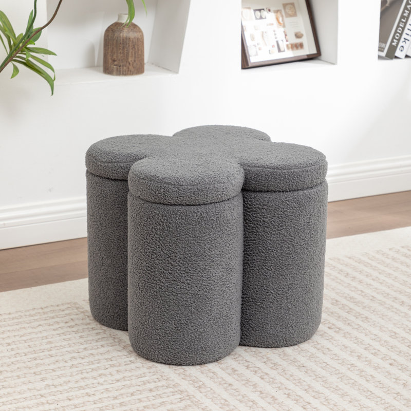 Repose-pieds avec rangement de 19 po de largeur Etai, Gris