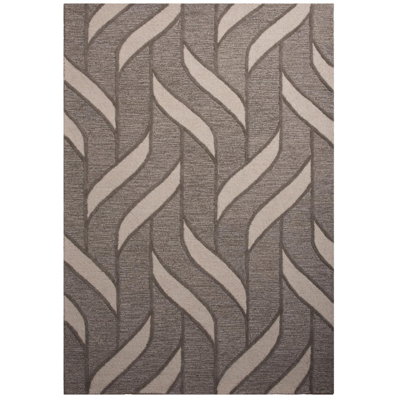 Tapis 100% laine touffeté à la main, Rectangle 5 pi x 7 pi 6 po