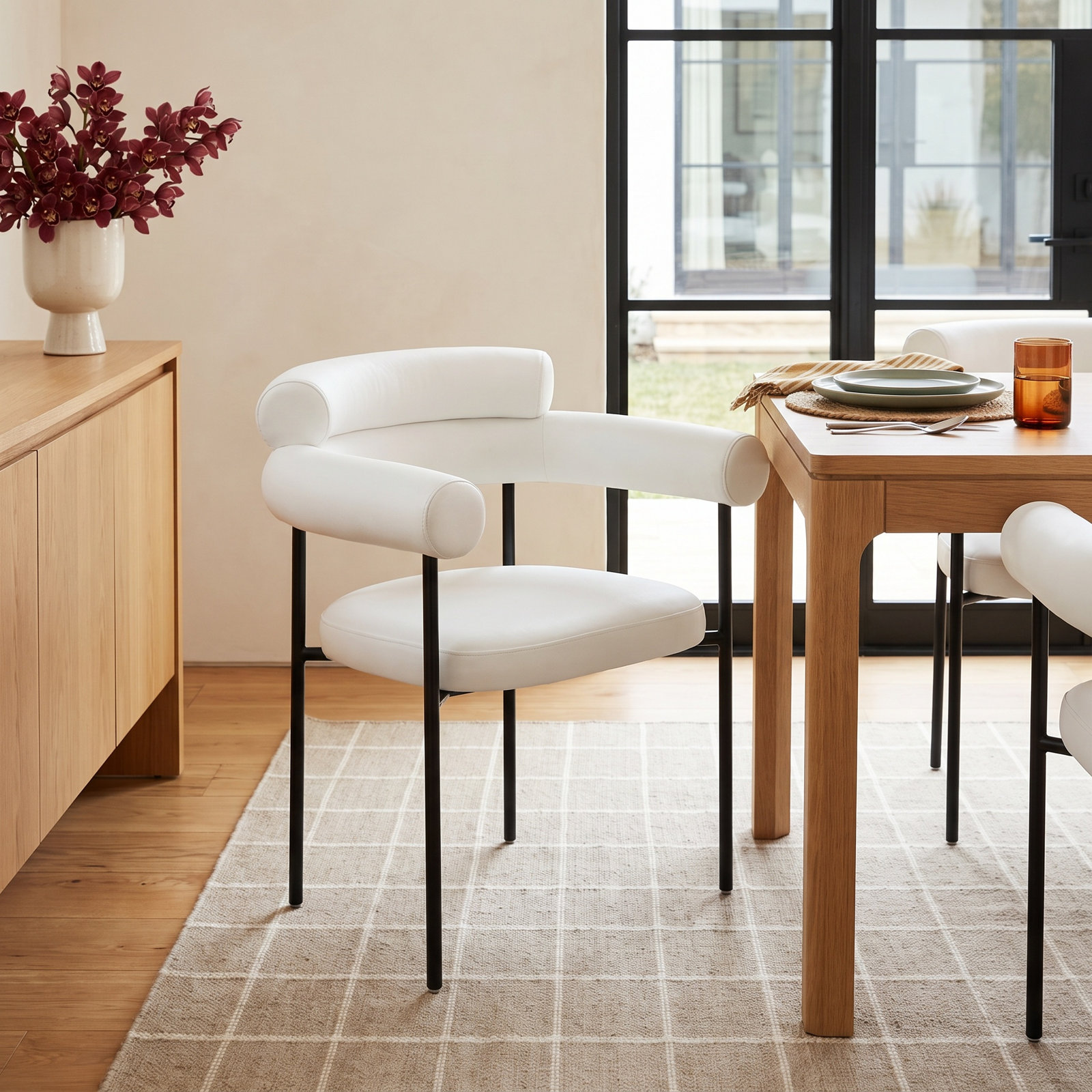 Bellport Dining Chair, White Linen