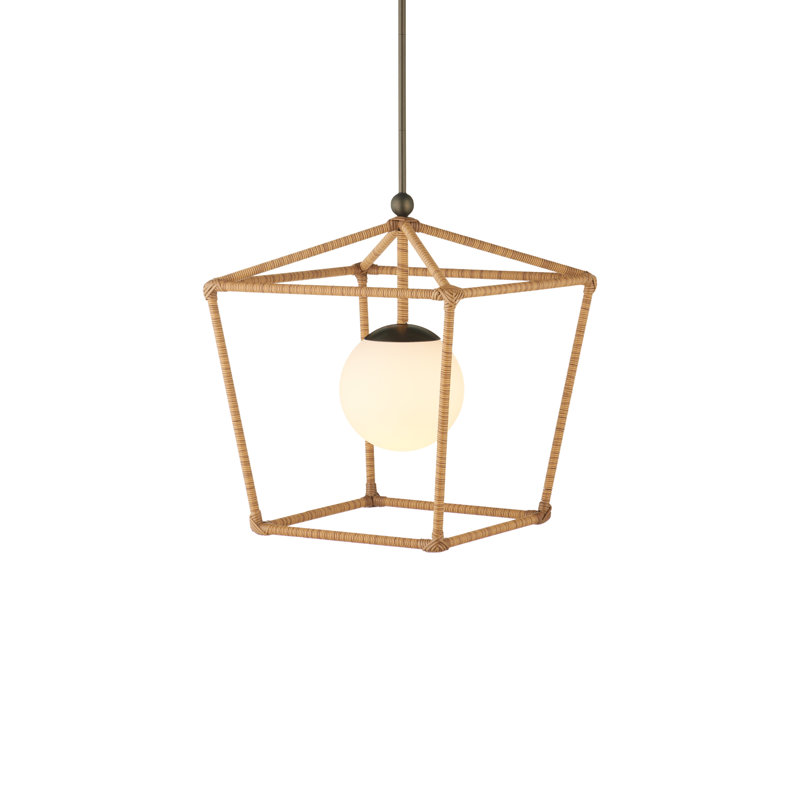 Lanterne extérieure Denison Black, Natural, Bronze, H 24,5 po x l 18 po x P 18 po