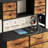 12 Drawer Fabric Dresser with LED Lights, Power Outlet & Open Shelves, Wood Top Metal Frame-173826315