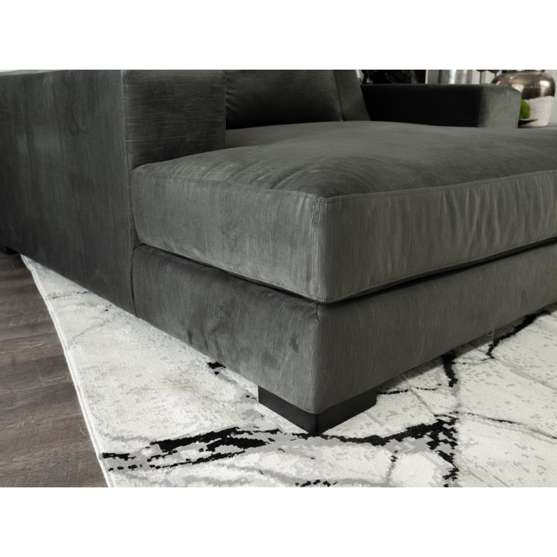 Chaise et demi en polyester ST James, Gris anthracite