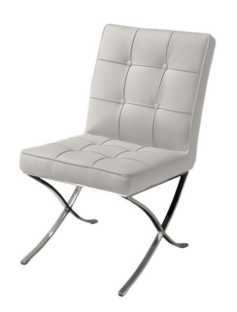 Chaise d'appoint capitonnée Somerville, Blanc