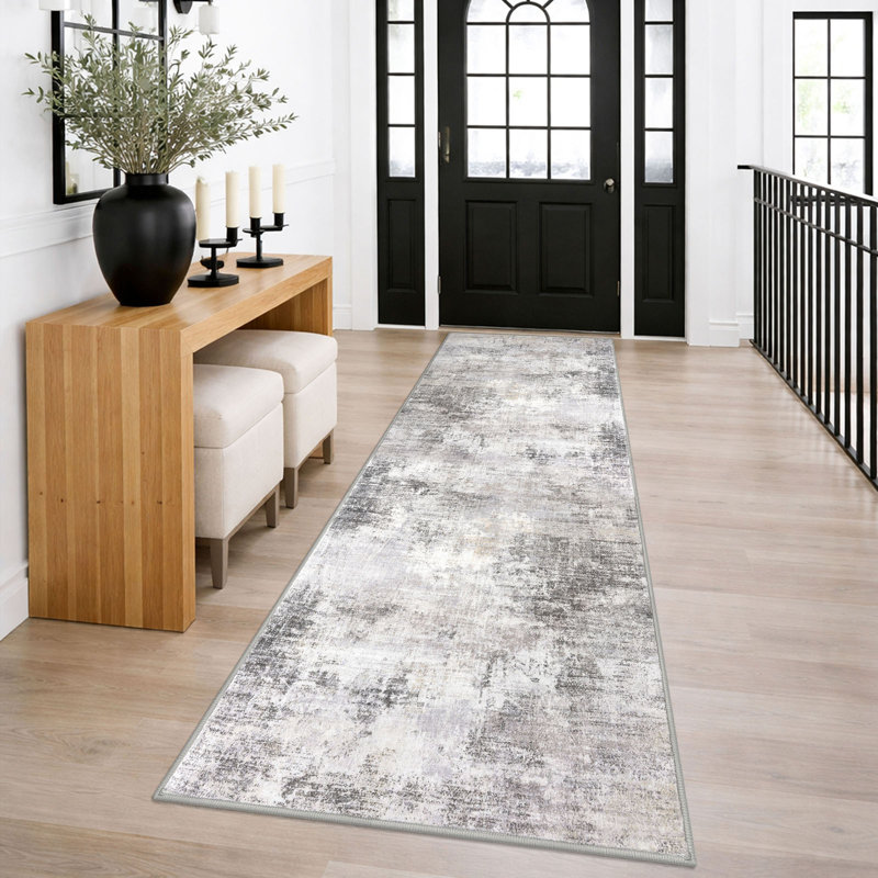 Washable Area Rugs Non Slip Bedroom Rug Living Room Rugs with Rubber Backing, Runner 2'7" x 8'