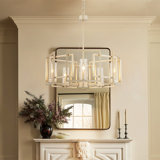 5 - Light Dimmable Glass Drum Chandelier