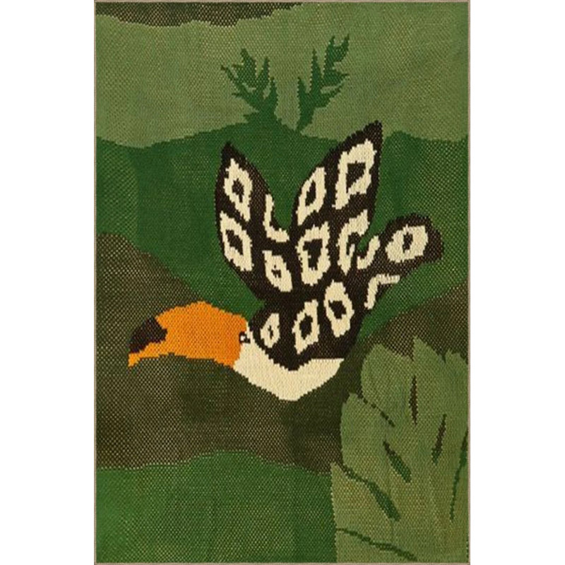 Tapis créatif à motif d'oiseaux verts, Rectangle 2 pi 4 po x 4 pi