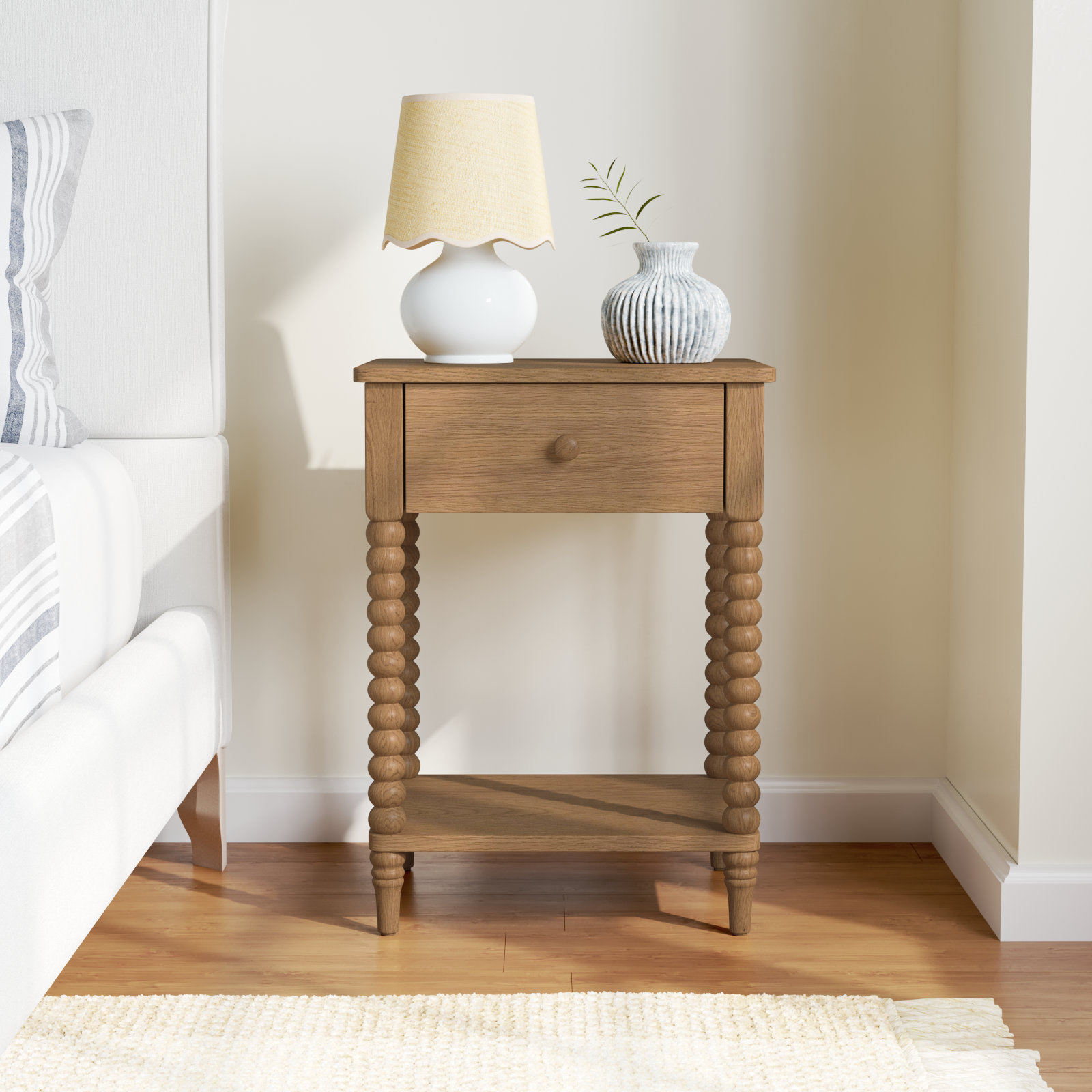 Benbrook 1 - Drawer Spindle Nightstand, Oak