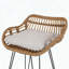 Tabourets de bar d'extérieur en osier avec coussins, ensemble de 2 - Structure en fer durable et tissu résistant à l'eau