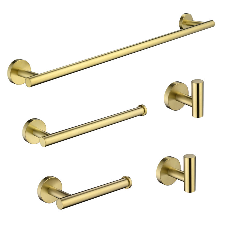 5 - Piece Bathroom Hardware Set, Brushed Gold