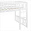 Lit mezzanine simple en bois massif blanc clair avec toboggan et échelle pour une utilisation minimaliste dans une chambre à coucher