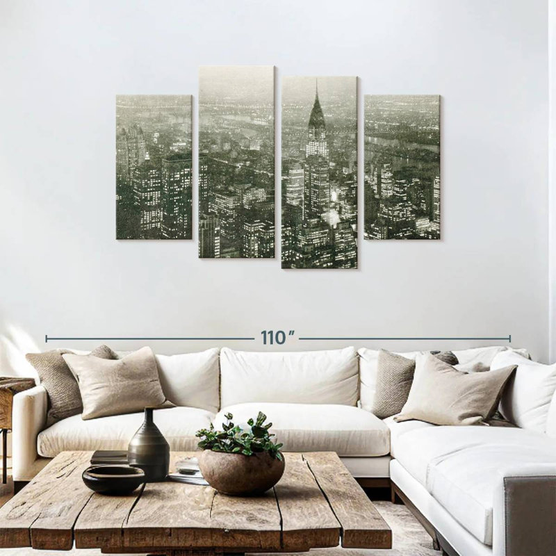 Keesha Stunning Manhattan At Night, 48" H x 75" W