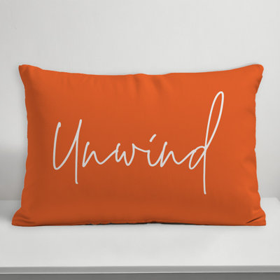 Textual Indoor/Outdoor Throw Pillow