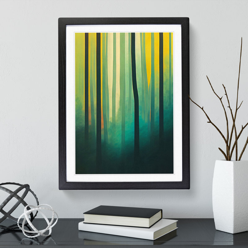 An Unusual Forest Abstract - Wall Art, Black Framed, 64cm H x 46cm W