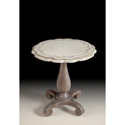 Solid Wood Pedestal End Table