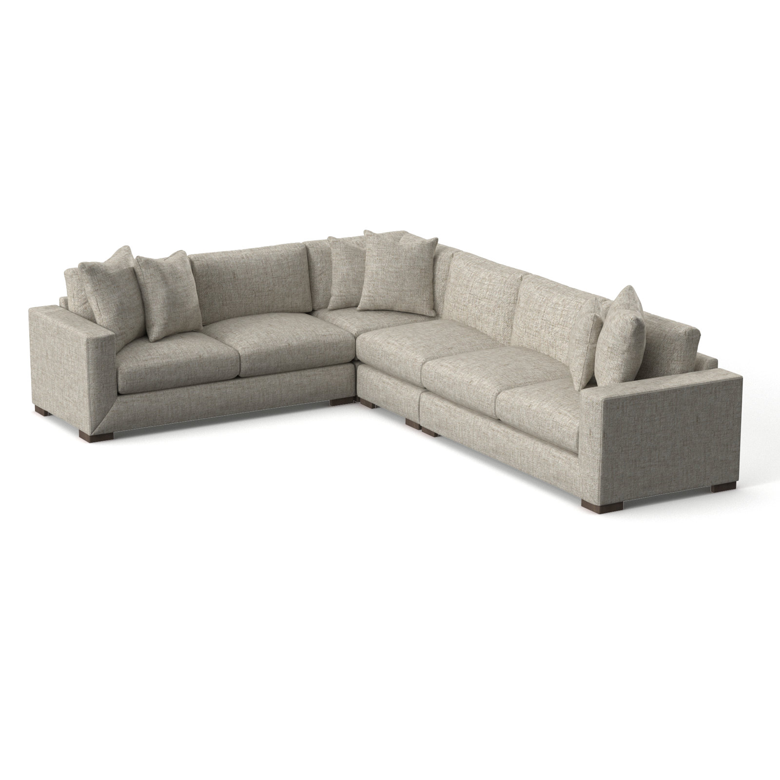 Nicolette Corner Sectional, Aged Gray, Cream Linen 