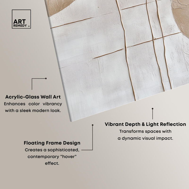 «Structured Arcs I», impression acrylique décor minimaliste par Art Remedy, H 36 po x l 30 po