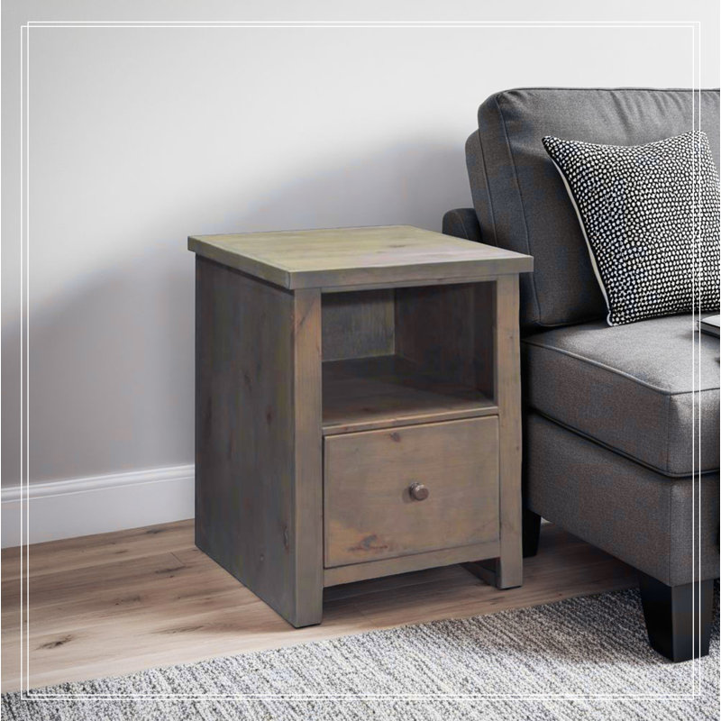 Charming Bridgevine Home File Cabinet With Barnwood Finish And Vintage Hardware, A Stylish Storage Solution For Any Room.