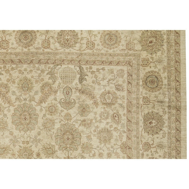 Hand-Knotted High-Quality Beige and Brown Area Rug