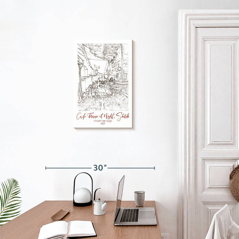 Café terrasse la nuit, affiche d'exposition Van Gogh, H 24 po x l 16 po
