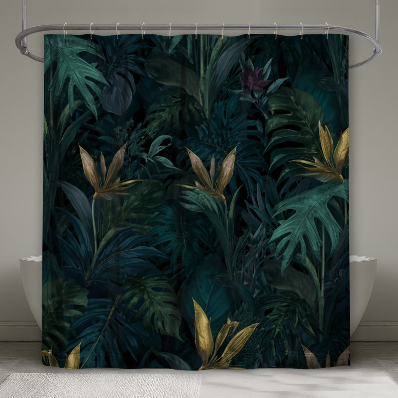 Rideaux de douche Tropical Foliage Illustration, 70in W x 72in H