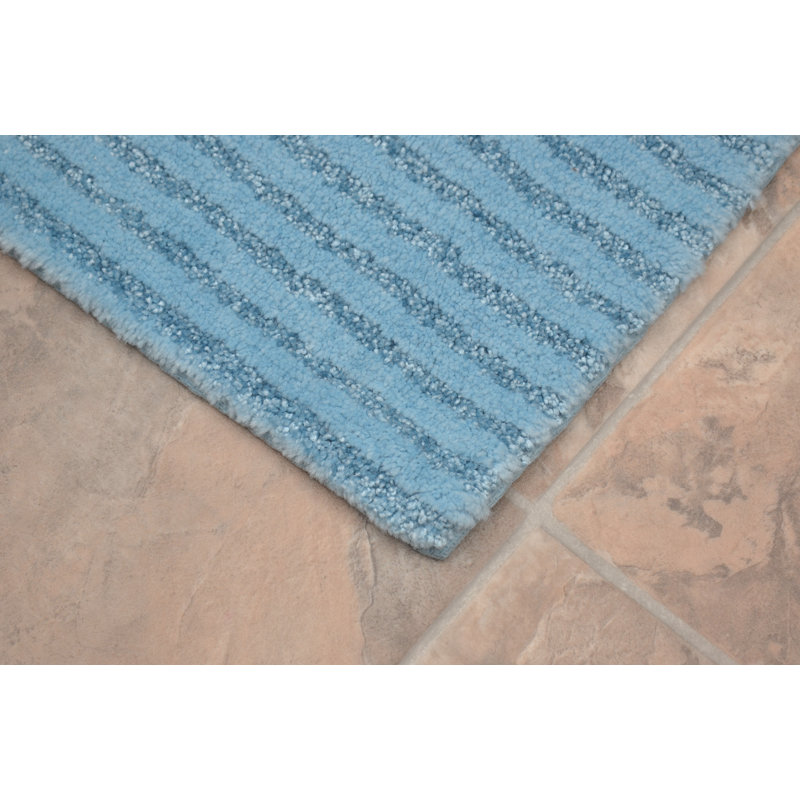 Viridian Nylon 2 Piece Bath Rug Set with Non-Slip Backing