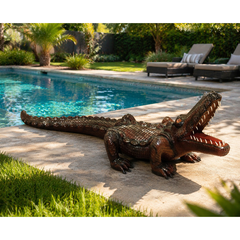 102in Weather-proof Fiberglass Alligator 