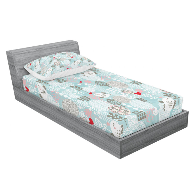 Microfiber Floral Sheet Set, Twin Sheet Set + Fitted Sheet + 1 Pillowcase