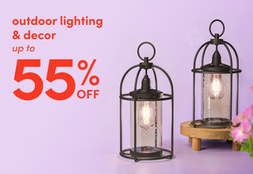 Outdoor lighting and decor up to 55% off.