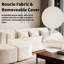 Canapé modulaire 144 "sans os avec deux méridiennes pour le salon, beige-350651374
