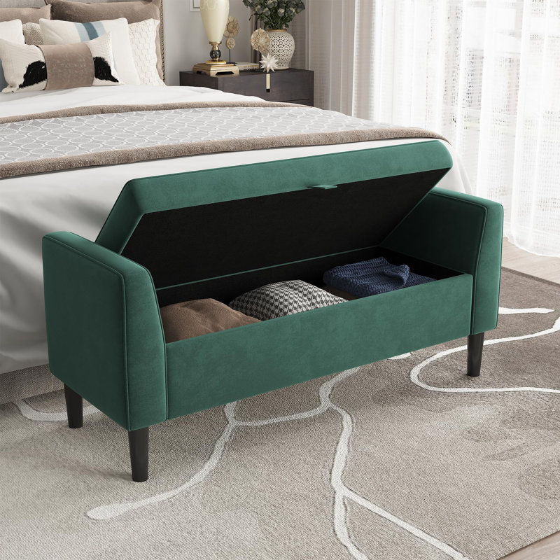 Solid Wood Accent Stool, green