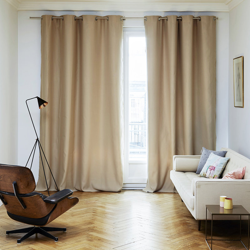 Eades Blackout Single Curtain Panel, Light Grey, 350 W x 280 D cm