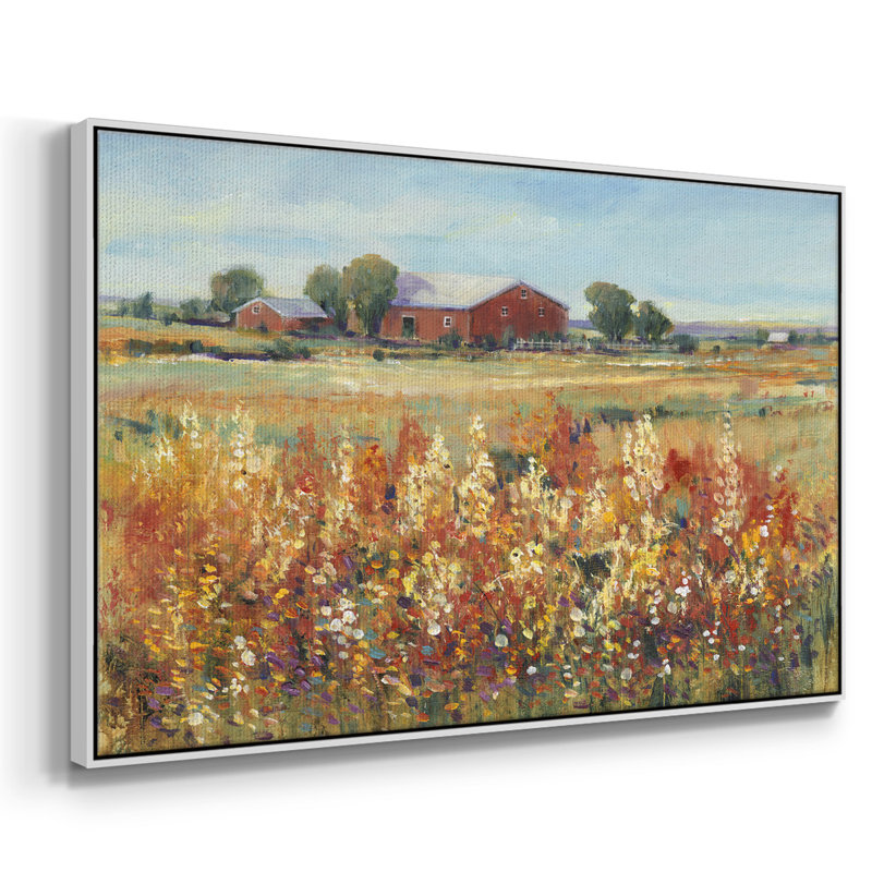 " Country View II ", 25" H x 37" W x 2" D, White