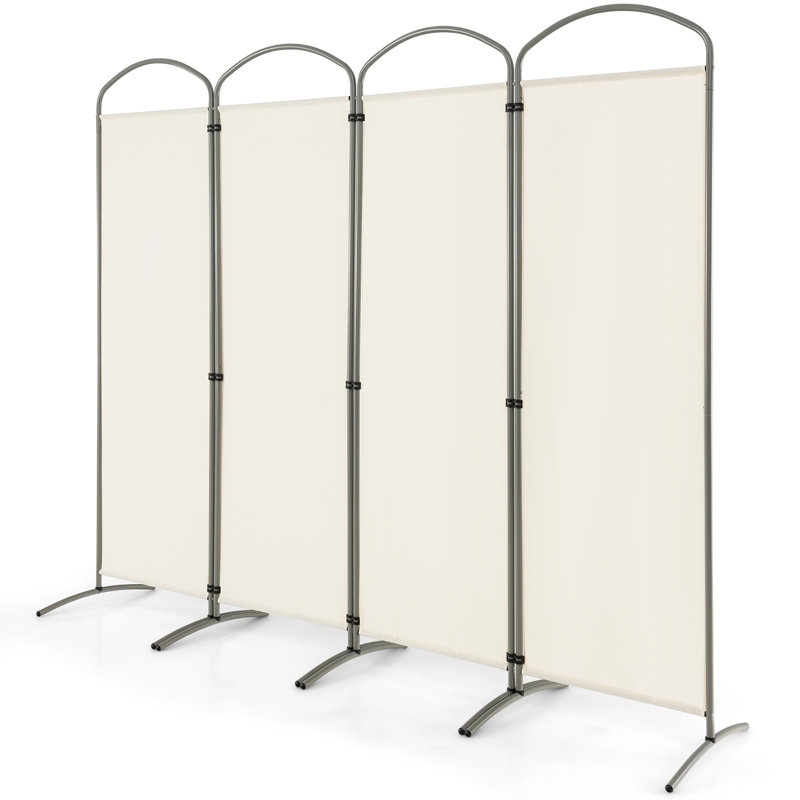 Cloison pliante Caleshia, 4, H 74 po x l 87 po x P 20 po, Blanc cassé