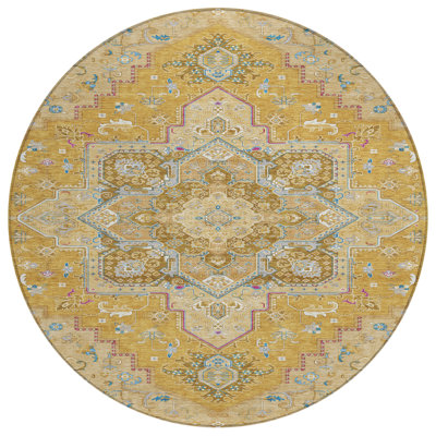 Bellaya Gold Washable Indoor-Outdoor Rug - 