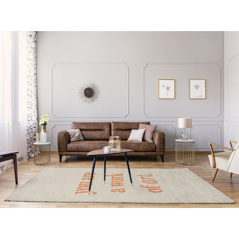 Tapis « work of art », citation en poly-chenille, Rectangle 8 pi x 10 pi