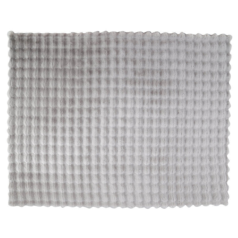 Tapis beige rectangulaire en polyester tissé à la machine Ermer, Rectangle 8 pi x 10 pi