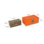 Ensemble de 2 boîtes de rangement, similicuir Heritage Motif, brun orange