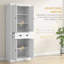 Armoire de cuisine 72 po, grande armoire de rangement autoportante, armoire de cuisine traditionnelle avec 4 portes, tiroir et 3 tablettes réglables pour la salle à manger-1231477407-1231477377