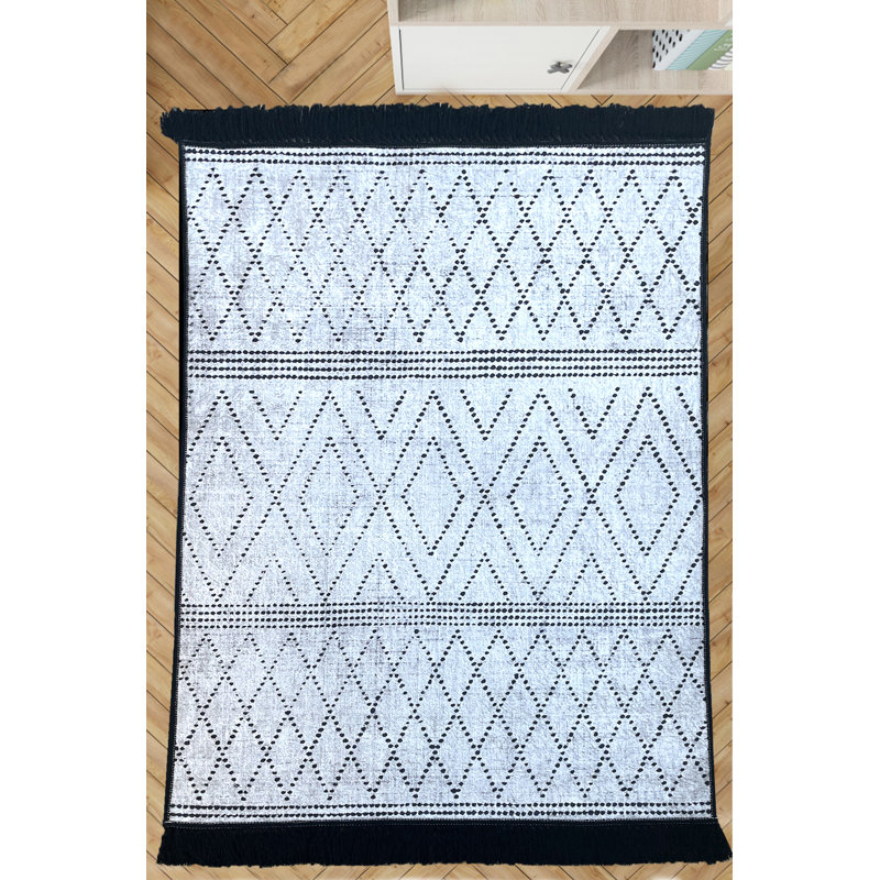 Soft & Durable Area Rug, 3.9 x 5.2 ft, 100% Polyester, 0.4 in Pile Height | Antibacterial, Non-Slip Underside, Machine Washable | Perfect for Living Room, Bedroom, & Office | Easy Maintenance, Elegant Design