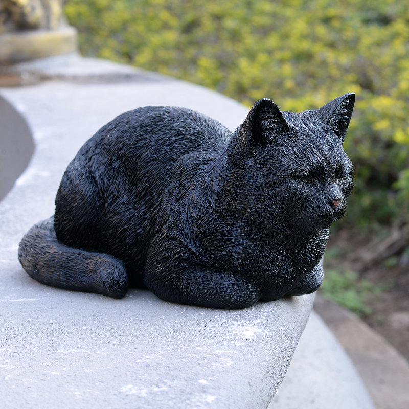 Resting Black Tabby Cat, Black