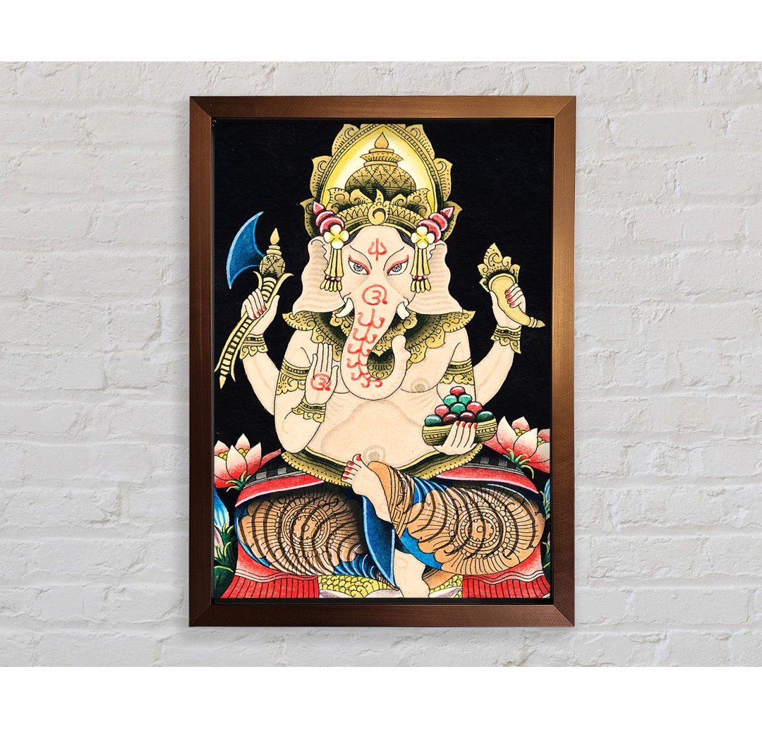 Caleigh Hindu Gott Ganesha 2 Gerahmter Druck Wandkunst