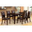 Ensemble de salle à manger 7 pièces de style contemporain avec table espresso et 6 chaises d'appoint à dossier cerisier foncé