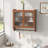 Vintage Fluted Glass Wall Cabinet with 3-Tier Storage & Towel Rack — Space-Saving Elegance for Bathroom, Kitchen, or Entryway-106145018