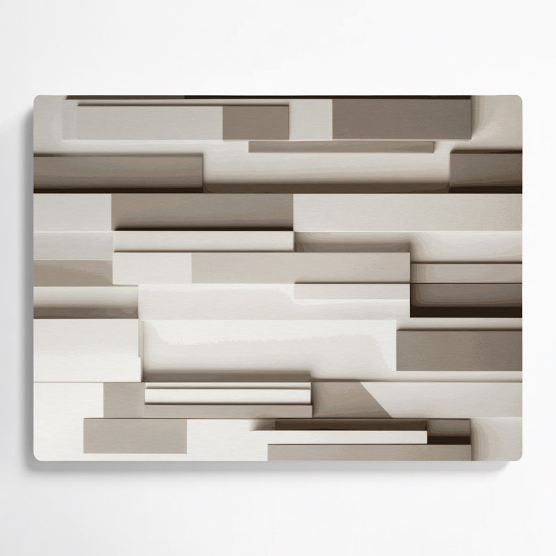 Minimalisme 4, art mural gris en métal, H 11 po x l 14 po
