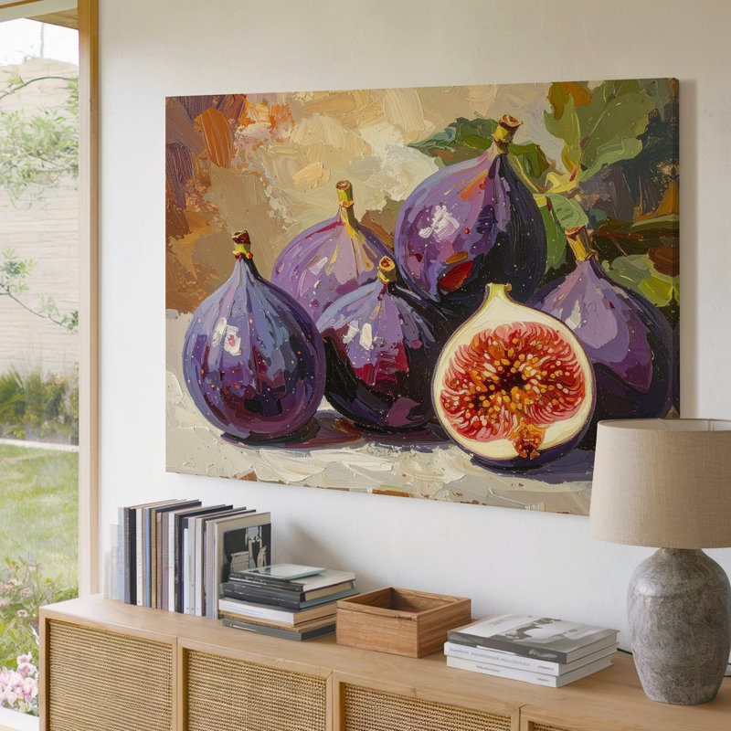 Art mural sur toile, figues mauves luxuriantes, H 9 po x l 12 po