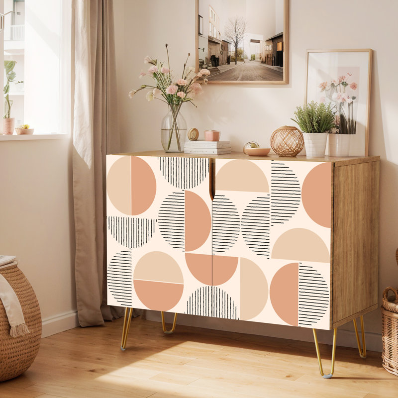 35'' Sideboard, Line Circle Tan