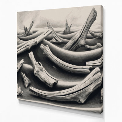 Nautical Driftwood grays Gray Canvas Wall Art